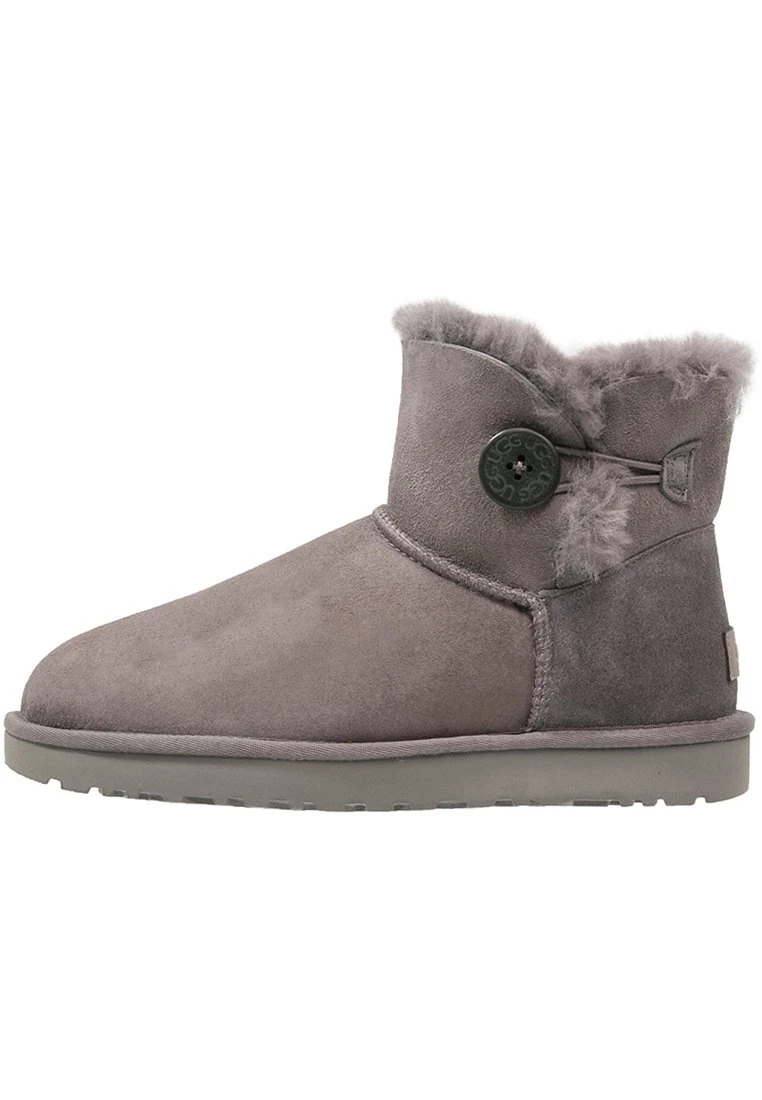 Ugg Mini Bailey Button - Korte Laarzen - Grey 1 Ugg Mini Bailey Button - Korte Laarzen - Grey